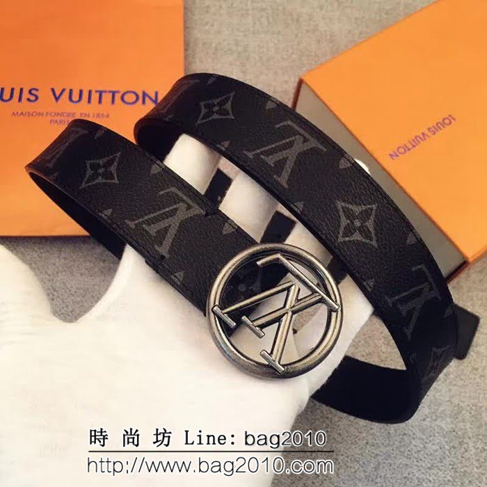 路易威登LV Louis Vuitton精選Monogram帆布 圓形LV logo的 男士皮帶 LHG1212